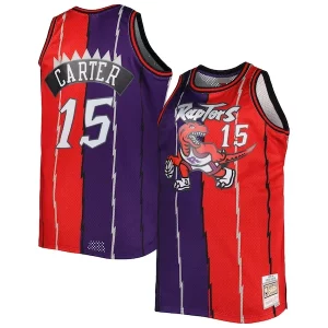 Versatile Vince Carter Toronto Raptors Big & Tall Hardwood Classics 1998/99 Split Swingman Jersey Purple/Red  per i Fan Veri
