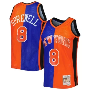 Robusto Comodo Latrell Sprewell New York Knicks Hardwood Classics 1998/99 Split Swingman Jersey Blue/Orange  per i Fan Veri
