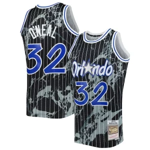 Eccezionale Resistente Delizioso Shaquille O'Neal Orlando Magic 1994/95 Hardwood Classics Marble Swingman Jersey Black  per i Fan Veri