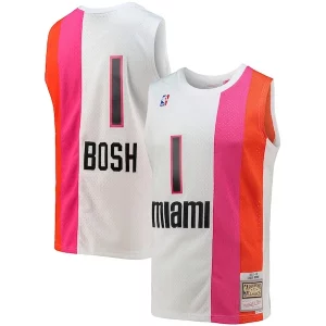 Robusto Chris Bosh Miami Heat 2001/02 Hardwood Classics Swingman Jersey White  per i Fan Veri