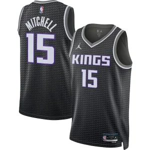 Cool Davion Mitchell Sacramento Kings Jordan Brand Unisex Swingman Jersey Statement Edition Black  per i Fan Veri