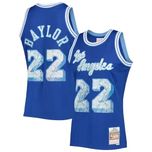 Gorgeous Eccezionale Resistente Elgin Baylor Los Angeles Lakers 1996/97 Hardwood Classics NBA 75th Anniversary Diamond Swingman Jersey Royal  per i Fan Veri