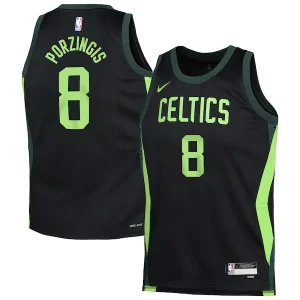 Stupendo Elegante Comodo Kristaps Porzingis Boston Celtics Nike Youth 2024/25 Swingman Player Jersey City Edition Black  per i Fan Veri