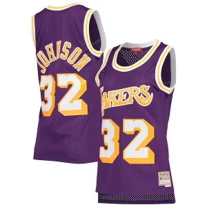 Comodo Eccezionale Fantastico Magic Johnson Los Angeles Lakers Women's Hardwood Classics 1984/85 Swingman Jersey Purple  per i Fan Veri