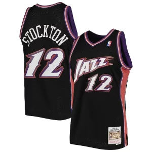 Elegante Ottimo Pratico John Stockton Utah Jazz 1998/99 Hardwood Classics Swingman Jersey Black  per i Fan Veri