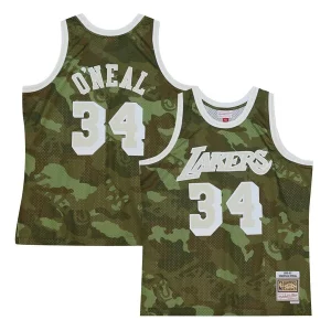 Magnifico Meraviglioso Carino Shaquille O'Neal Los Angeles Lakers Hardwood Classics 1996/97 Ghost Green Swingman Jersey Camo  per i Fan Veri