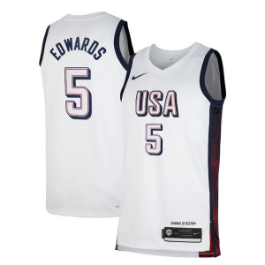 Trendy Lussuoso Gorgeous Anthony Edwards Unisex Nike Men's USA Basketball 2024 Swingman Player Jersey White  per i Fan Veri