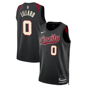 Duraturo Damian Lillard Portland Trail Blazers Nike Unisex 2023/24 Swingman Jersey Black City Edition  per i Fan Veri
