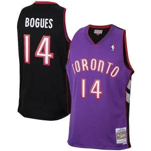 Trendy Classico Muggsy Bogues Toronto Raptors 2001/02 Hardwood Classics Swingman Jersey Purple  per i Fan Veri