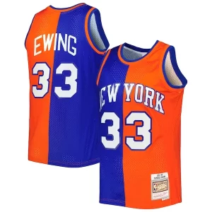 Delizioso Patrick Ewing New York Knicks Hardwood Classics 1991/92 Split Swingman Jersey Blue/Orange  per i Fan Veri
