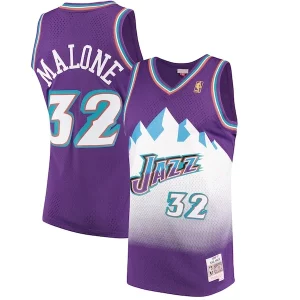 Stupendo Magnifico Comodo Karl Malone Utah Jazz 1996/97 Hardwood Classics Swingman Jersey Purple  per i Fan Veri