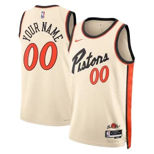 Splendido Resistente Detroit Pistons Nike Unisex 2024/25 Custom Swingman Jersey City Edition White  per i Fan Veri
