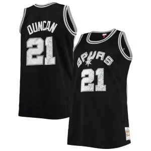 Fascinante Tim Duncan San Antonio Spurs Big & Tall 1998/99 NBA 75th Anniversary Diamond Swingman Jersey Black  per i Fan Veri