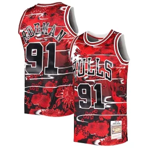 Comodo Dennis Rodman Chicago Bulls 1997/98 Hardwood Classics Lunar New Year Swingman Jersey Red  per i Fan Veri