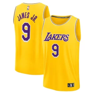 Splendido Bronny James Los Angeles Lakers 2024 NBA Draft Fast Break Player Jersey Icon Edition Gold  per i Fan Veri