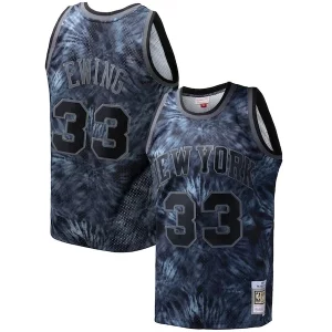 Sofisticato Patrick Ewing New York Knicks Hardwood Classics 1991/92 Tie Dye Swingman Jersey Black  per i Fan Veri