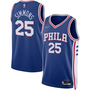Lussuoso Eccezionale Ben Simmons Philadelphia 76ers Nike 2021/22 Diamond Swingman Jersey Icon Edition Royal  per i Fan Veri