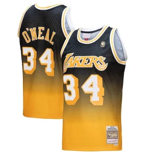 Classico Shaquille O'Neal Los Angeles Lakers 1996/97 Hardwood Classics Fadeaway Swingman Player Jersey Gold/Black  per i Fan Veri