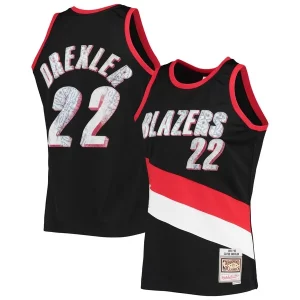 Raffinato Stupendo Clyde Drexler Portland Trail Blazers 1991/92 Hardwood Classics NBA 75th Anniversary Diamond Swingman Jersey Black  per i Fan Veri