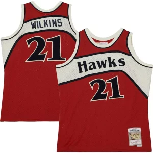 Carino Dominique Wilkins Atlanta Hawks 1986/87 Hardwood Classics Off Court Swingman Jersey Red  per i Fan Veri