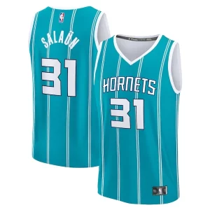 Pratico Tidjane Salaun Charlotte Hornets 2024 NBA Draft Fast Break Player Jersey Icon Edition Teal  per i Fan Veri