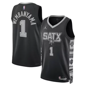 Comodo Bellissimo Victor Wembanyama San Antonio Spurs Jordan Brand Unisex Swingman Jersey Statement Edition Black  per i Fan Veri
