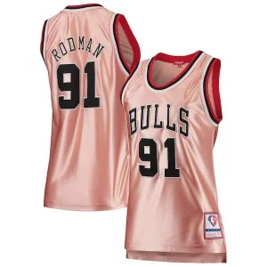 Duraturo Dennis Rodman Chicago Bulls Women's 75th Anniversary Rose Gold 1997 Swingman Jersey Pink  per i Fan Veri