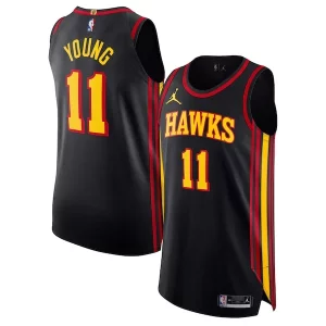 Robusto Classico Trae Young Atlanta Hawks Jordan Brand Authentic Player Jersey Statement Edition Black  per i Fan Veri