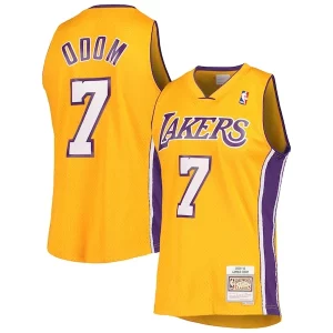 Elegante Lamar Odom Los Angeles Lakers 2001/02 Hardwood Classics Swingman Jersey Gold  per i Fan Veri