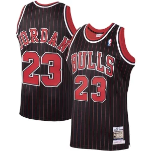 Accattivante Ottimo Michael Jordan Chicago Bulls 1995/96 Hardwood Classics Authentic Jersey Black/Scarlet/White  per i Fan Veri
