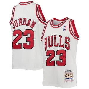 Bellissimo Duraturo Accattivante Michael Jordan Chicago Bulls Youth 1997/98 Hardwood Classics Authentic Jersey White/Black/Red  per i Fan Veri
