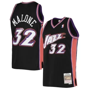 Eccezionale Bellissimo Prestigioso Karl Malone Utah Jazz 2001/02 Hardwood Classics Swingman Jersey Black  per i Fan Veri