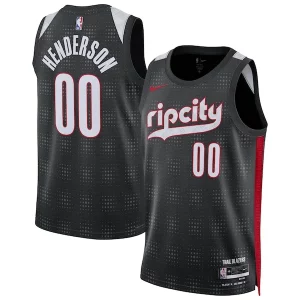Magnifico Scoot Henderson Portland Trail Blazers Nike Unisex 2024/25 Swingman Player Jersey City Edition Black  per i Fan Veri