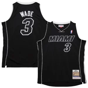 Sofisticato Ottimo Elegante Dwyane Wade Miami Heat 2011/12 Hardwood Classics Authentic Jersey Black  per i Fan Veri