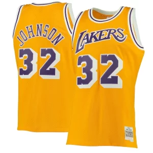Duraturo Incantevole Elegante Magic Johnson Los Angeles Lakers 1984/85 Hardwood Classics Swingman Jersey Gold/Purple  per i Fan Veri