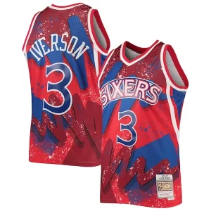 Versatile Allen Iverson Philadelphia 76ers Hardwood Classics 1996/97 Hyper Hoops Swingman Jersey Red  per i Fan Veri