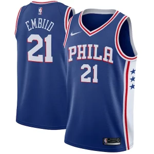 Ottimo Carino Elegante Joel Embiid Philadelphia 76ers Nike Swingman Jersey Royal Icon Edition  per i Fan Veri
