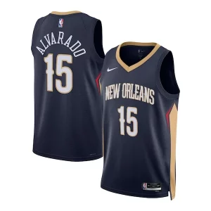 Bellissimo Pratico Jose Alvarado New Orleans Pelicans Nike Unisex Swingman Jersey Icon Edition Navy  per i Fan Veri