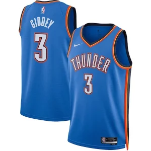 Elegante Fantastico Josh Giddey Oklahoma City Thunder Nike Unisex Swingman Jersey Icon Edition Blue  per i Fan Veri