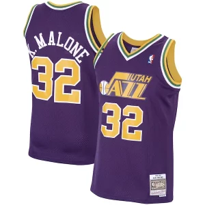 Attraente Karl Malone Utah Jazz 1991/92 Hardwood Classics Swingman Jersey Purple  per i Fan Veri
