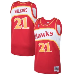 Pratico Meraviglioso Dominique Wilkins Atlanta Hawks 1986/87 Hardwood Classics Swingman Jersey Red  per i Fan Veri