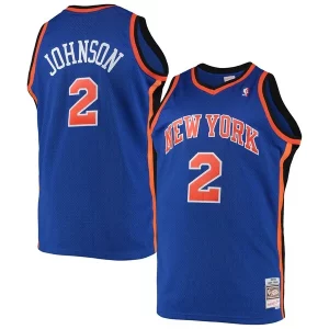 Elegante Prestigioso Lussuoso Larry Johnson New York Knicks 1998/99 Big & Tall Hardwood Classics Swingman Jersey Blue  per i Fan Veri