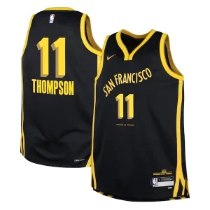Elegante Trendy Klay Thompson Golden State Warriors Nike Youth Swingman Replica Jersey City Edition Black  per i Fan Veri