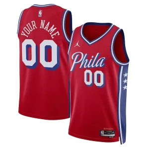 Elegante Philadelphia 76ers Jordan Brand Unisex 2022/23 Swingman Custom Jersey Statement Edition Red  per i Fan Veri